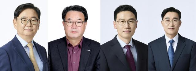 왼쪽부터 조성진 동원건설산업 대표이사 사장 노경탁 동원팜스 대표이사 사장 김세훈 동원산업 지주부문 대표이사 부사장 이영상 동원홈푸드 축육부문 대표이사 부사장 사진동원그룹