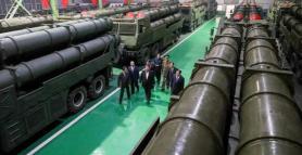 North Korean leader inspects factory producing multiple rocket launchers