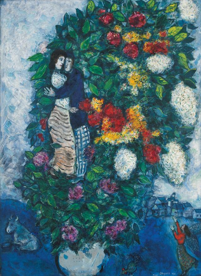 마르크 샤갈18871985 BelarusianFrench Bouquet de Fleurs oil on canvas 1004×732cm40 1937 사진서울옥션