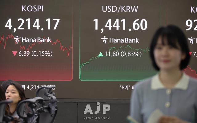 Electronic boards at Hana Bank’s headquarters dealing room in central Seoul display the closing prices on the last trading day of South Korea’s stock market in 2025 Dec 30 AJP Yoo Na-hyun