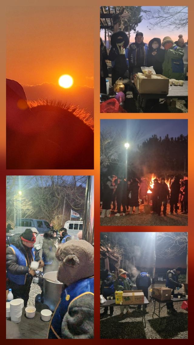 동해로타리클럽이 시민과 관광객들에게 커피 따뜻한 어묵 그리고 막걸리 등을 제공하고 있다 사진이동원 기자