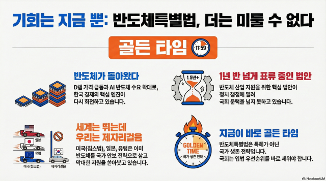 [아주사설 | 기본·원칙·상식] 반도체가 돌아온 지금이 골든 타임…입법 우선순위부터 바로 세워야 한다