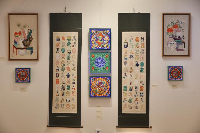 Artworks are displayed at Bukchon Hanok Office in Jongno-gu Seoul Dec 30 AJP Han Jun-gu