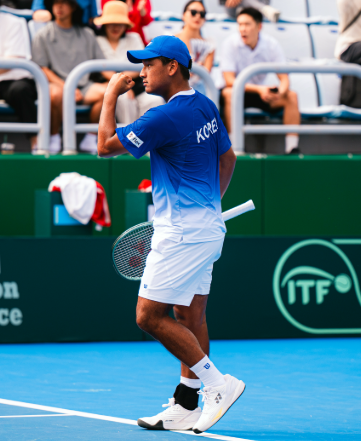 2025년 데이비스컵에 출전한 박의성 사진대한테니스협회