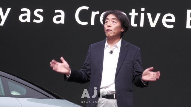 Izumi Kawanishi representative director and president of Sony Honda Mobility gives a media representation on the Afeela 1 model at the Las Vegas Convention Center in Las Vegas Jan 5 2025 Aju News Corporation Special Jointed Corps