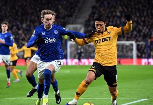 황희찬 침묵 울버햄튼, 에버튼과 무승부…3경기 연속 무패