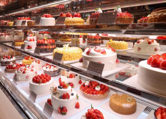 Strawberry cakes are displayed in a cafe in Gwanghwamun in central Seoul on Jan 8 2026 AJP Yoo Na-hyun