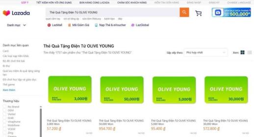 Olive Young ra mắt thẻ quà tặng di động tại Việt Nam