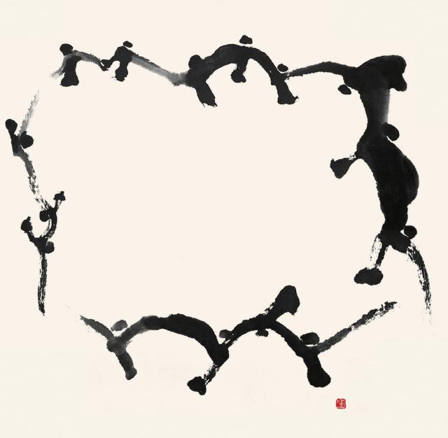 서세옥 〈군무群舞〉 1978 종이에 먹 1407x1421cm사진성북구립미술관