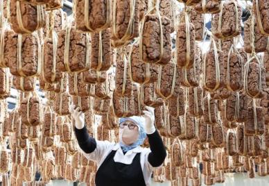 韩国农场忙晒酱曲