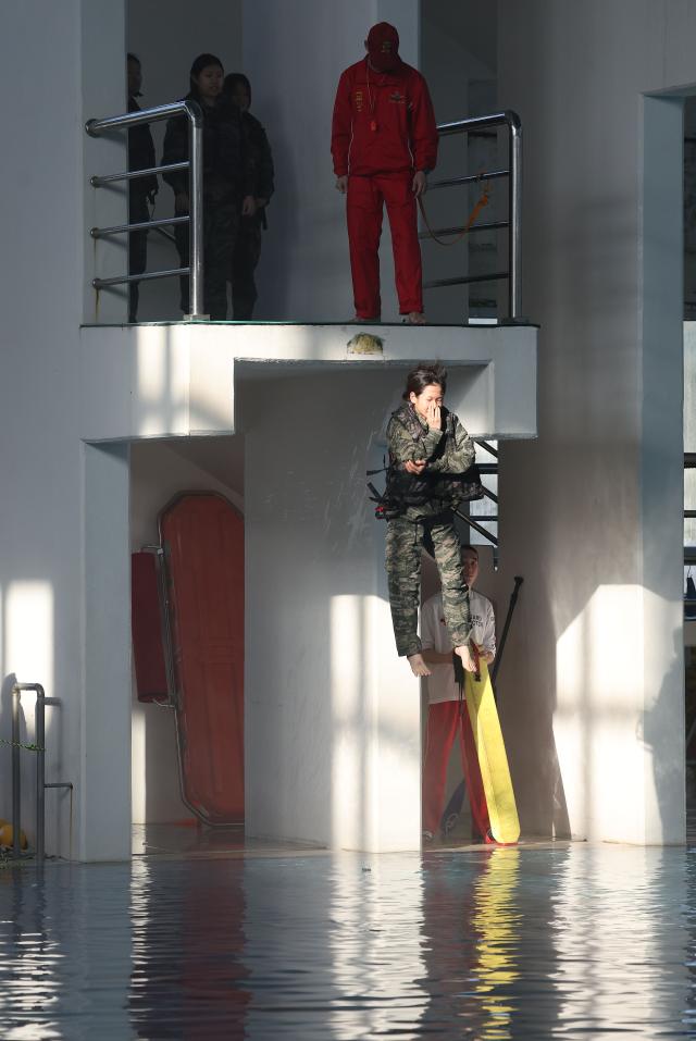 Participants take part in training during the 2026 Winter Marine Corps Camp at the 1st Marine Division in Pohang North Gyeongsang Province on Jan 13 2026 Yonhap
