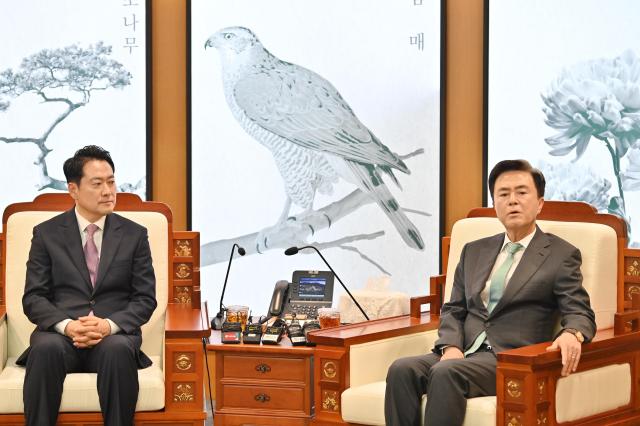 김태흠 충남지사, 장동혁 與대표에 "행정통합 특별법 특례 원안 반영" 요청