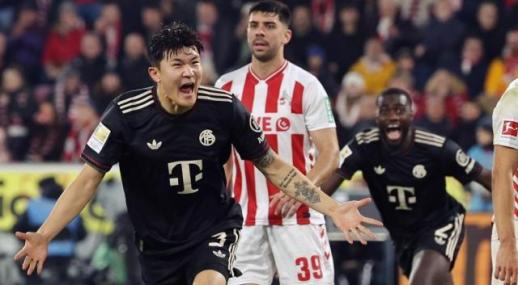 김민재 시즌 첫 골 폭발…뮌헨, 리그 17경기 연속 무패 행진