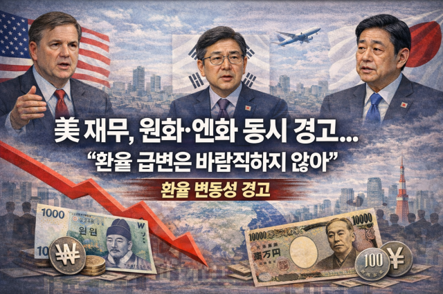 美 재무, 원화·엔화 변동성 동시 우려..."환율 급변은 바람직하지 않아"