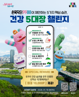 걷고 먹기만 해도 최대 1만 포인트…서울시 건강 5대장 챌린지 시작