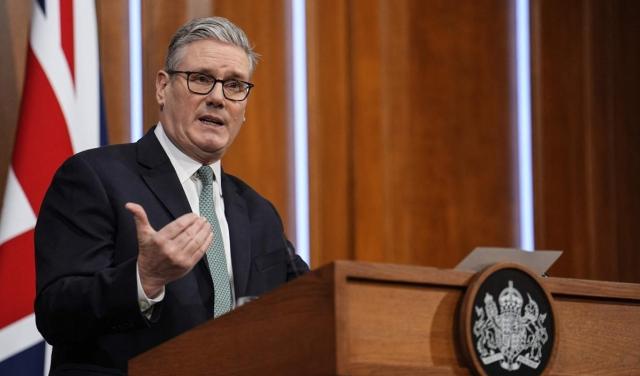 19일 다우닝가 9번지 브리핑룸에서 연설하는 스타머 총리 사진AFP연합뉴스