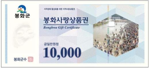 봉화군, 350억원 규모 상품권 발생…민생경제 마중물