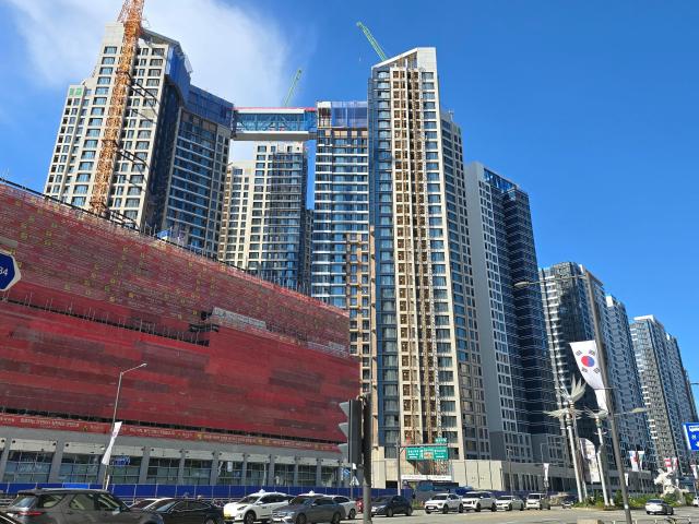 송파구 잠실 르엘 공사 현장 전경 사진우주성 기자