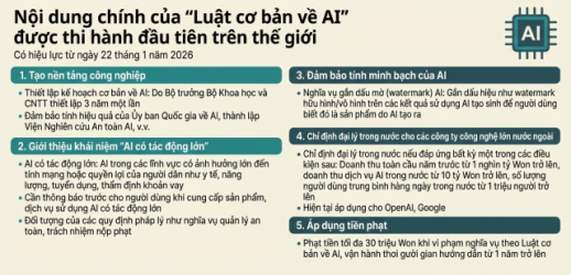 Hàn Quốc tiên phong áp dụng Luật cơ bản về AI…Bước ngoặt giữa thúc đẩy công nghệ và rào cản pháp lý
