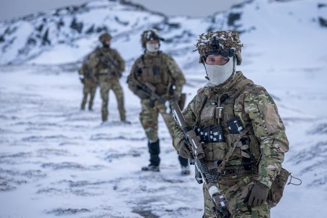 This Jan 18 2025 Hand Out image taken by the Danish Defence Forces show Danish soldiers during shooting practice at an undisclosed location in Greenland AFP-Yonhap