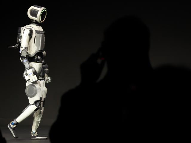 A humanoid robot Atlas is unveiled at Hyundai Motor Group’s press conference ahead of the CES 2026 opening in Las Vegas Nevada on Jan 5