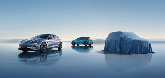 왼쪽부터 BYD 씰 BYD 돌핀 BYD DM-i 모델 사진BYD