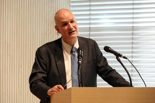 This photo taken during the opening event of Remembering for the Future show Israeli Ambassador Raphael Harpaz Jan 27 2026 AJP Yoo Na-hyun