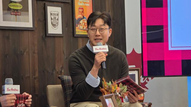 안태열 BKR CBO가 28일 팀홀튼 신논현점에서 열린 2026 팀홀튼 뉴이어 웜업에서 발언하고 있다 사진김현아 기자