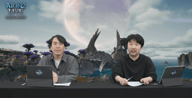 소인섭 아이온2 사업실장과 김남준 아이온2 개발 PD사진 아이온2 유튜브