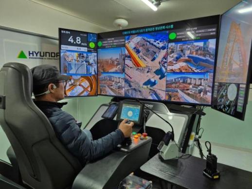 현대건설, 국내 최초 원격제어 타워크레인 현장 도입