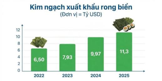 Rong biển Hàn Quốc được ví như vàng…Giá tăng sốc, xuất khẩu bùng nổ