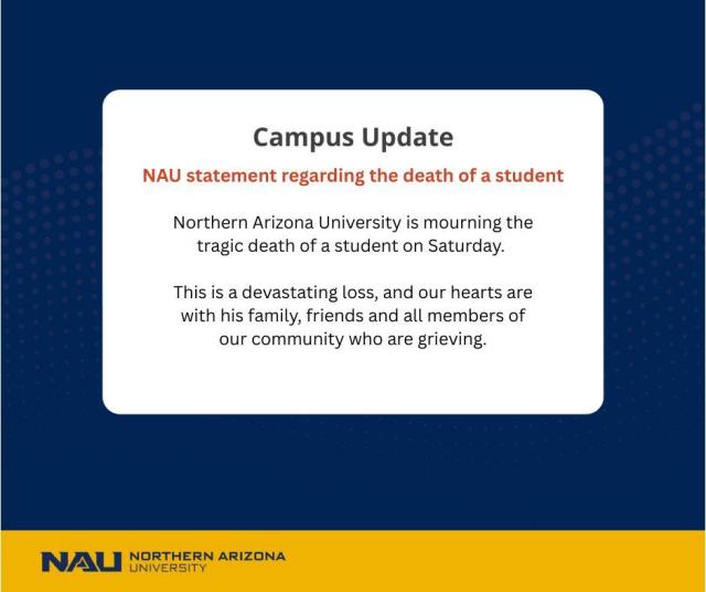 학내 사교클럽 사고로 사망한 신입생을 애도하는 노던애리조나대의 성명 사진노던애리조나대 페이스북