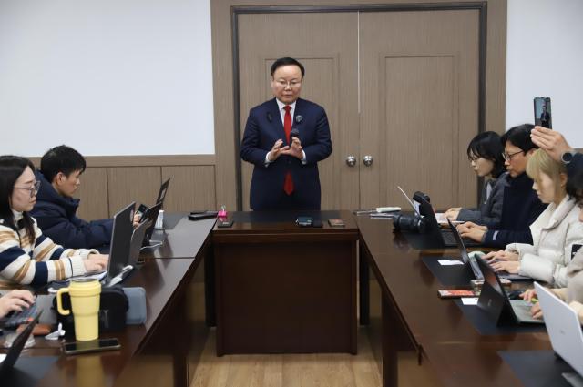 김재원 예비후보 경북도지사 출마 경북도당 기자간담회 사진김재원 예비후보