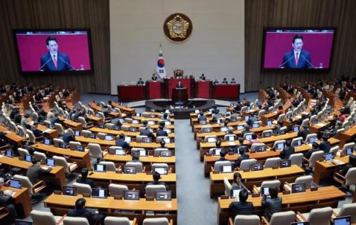 [포토] 교섭단체 대표연설하는 국민의힘 장동혁 대표
