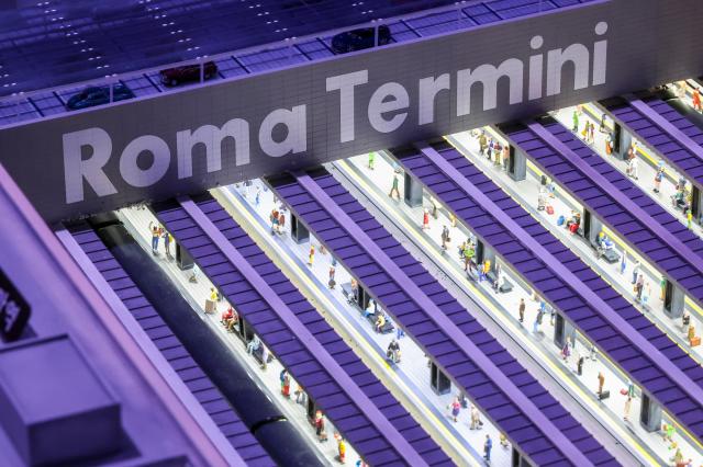 A model of Venice Santa Lucia railway station in Italy is on display at Nowon Train Village in Hwarangdae Railroad Park Nowon District Seoul Feb 3 2026 AJP Yoo Na-hyun