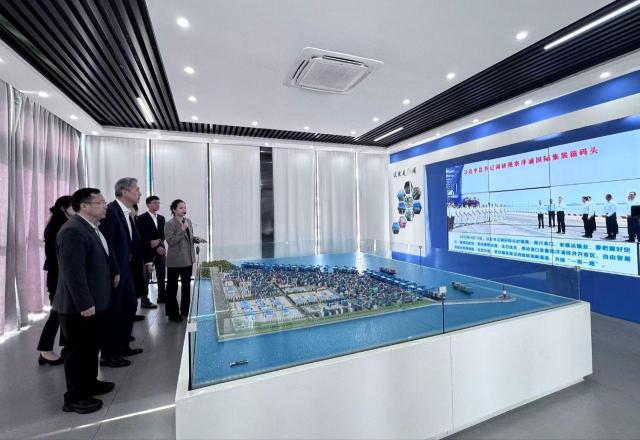 노재헌 주중대사가 하이난성 양푸경제개발구를 시찰하고 있다 사진주중대사관 제공
