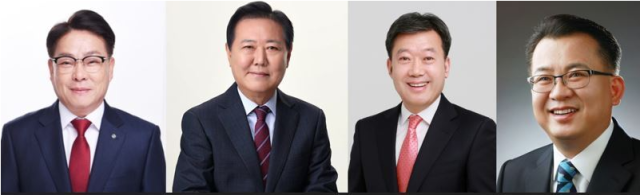 사진 왼쪽부터 김병수 전 울릉군수 남진복 경북도의원 남한권 울릉군수 정성환 전 울릉군의회 의장 가나다 순