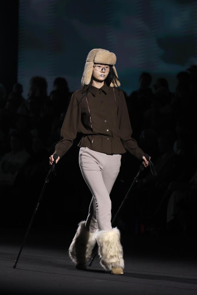 A model walks the runway at DDP in Jung-gu Seoul Feb 6 2026 AJP Han Jun-gu
