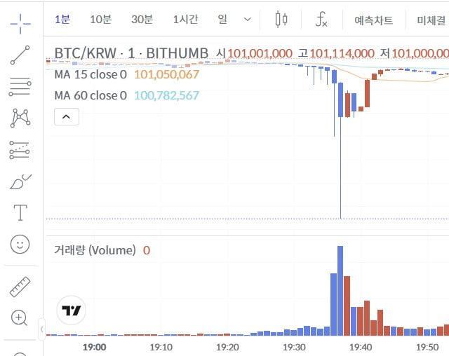 빗썸 비트코인 차트 캡쳐