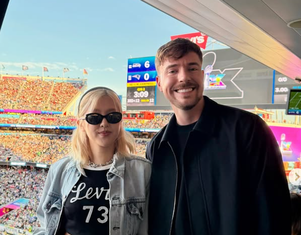 세계 구독자 1위 미스터비스트, 로제와 슈퍼볼서 찰칵…아이쇼스피드·카다시안과도 인증샷