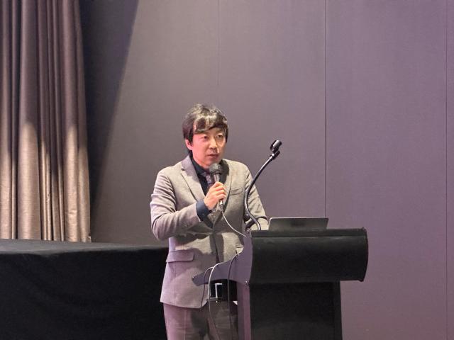 윤영호 산돌 대표가 10일 오전 서울 글래드 여의도에서 기자간담회를 통해 회사의 ‘밸류업Value-up’ 전략을 공개했다 사진박진영 기자