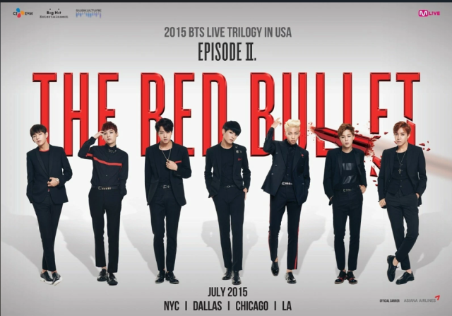This photo provided by BigHit Music show poster from BTS 2015 BTS LIVE TRILOGY EPISODE II THE RED BULLET Courtesy of BigHit Music