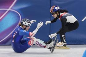 U.S. Blames Soft Ice After Crash With South Korea Ends Mixed Relay Medal Bid