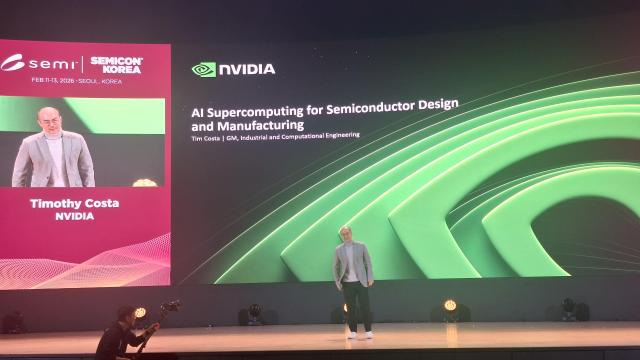 정소영 엔비디아코리아 대표가 11일 서울 강남구 코엑스에서 열린 세미콘 코리아 2026에서 기조 연설을 하고 있다 사진조성준 기자