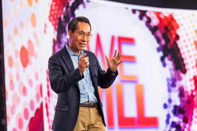 SK Biopharm CEO Lee Dong Hoon speaks at the 2026 National Sales Meeting in Orlando, Florida