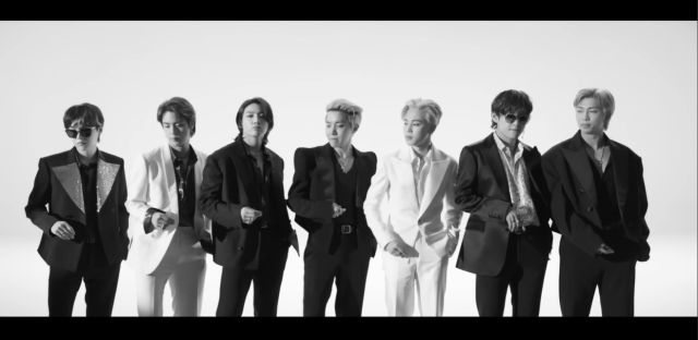 This photo captured from Official Music video of Butter show members dancing to Butter Captured from Official Hybe Youtube Channel