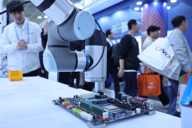 Visitors view booths at SEMICON Korea 2026 at COEX in Gangnam Seoul Feb 11 2026 AJP Han Jun-gu