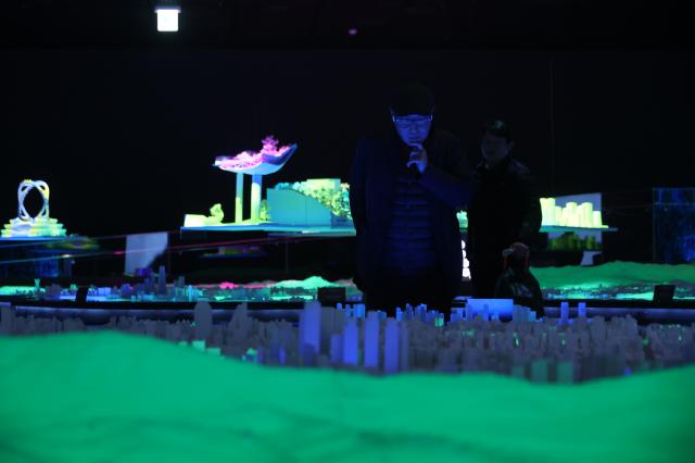 Visitors view an exhibition at My Friend Seoul gallery at Seoul City Hall Feb 12 2026 AJP Han Jun-gu