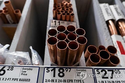 Copper pipes are displayed at a Walmart store in the United States AFPYonhap