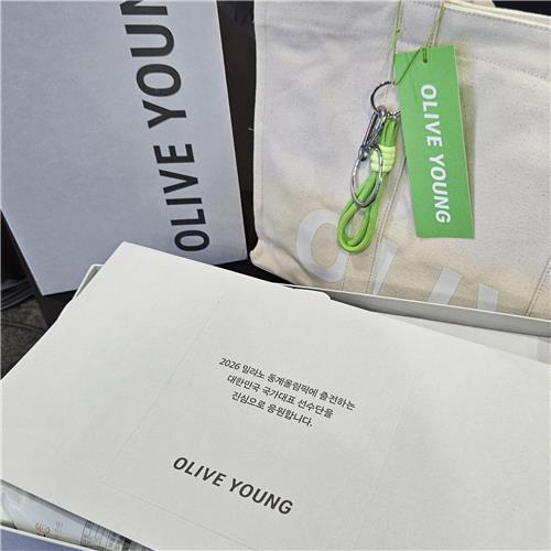 A “K-beauty kit” provided by CJ Olive Young to South Korea’s national team during the 2026 Milano–Cortina Winter Olympics Courtesy of CJ Olive Young